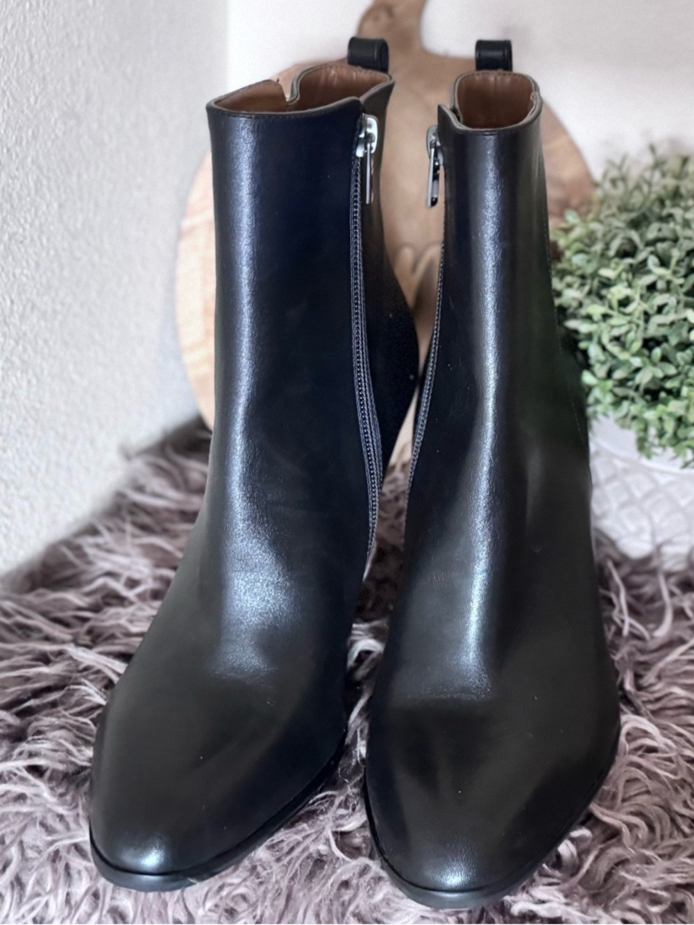 Coach Black Leather Women's Ankle Boot with Side Zip - Picture 4 of 5